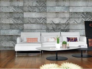 STAVE - Geometric panoramic concrete effect wallpaper _ Inkiostro Bianco